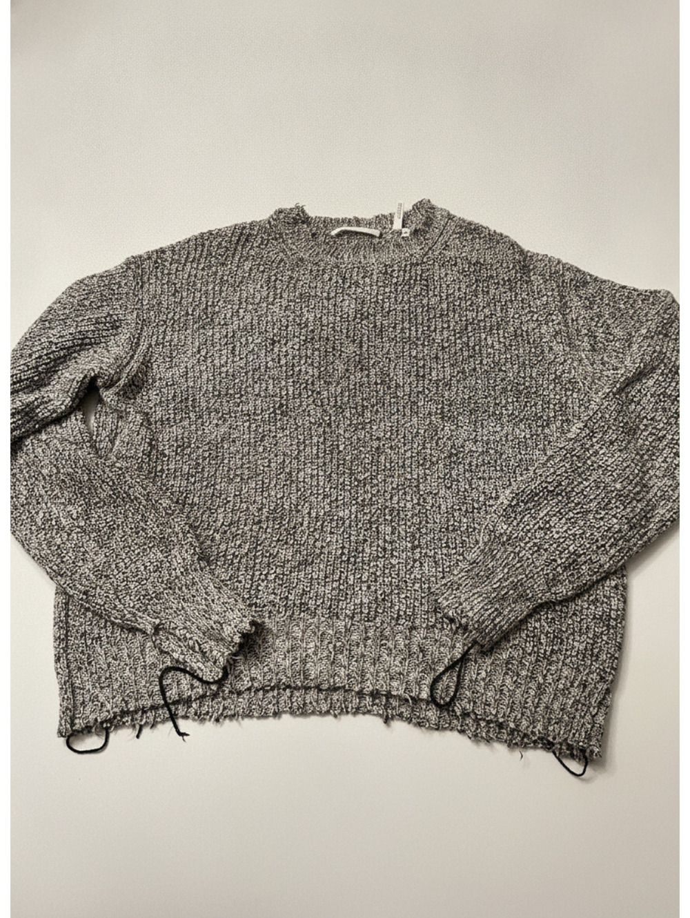 Helmut Lang Distressed marled knit Gray Sweater women’s size XS